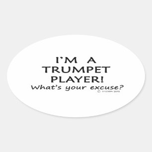 Trumpet Player Entschuldigung Ovaler Aufkleber