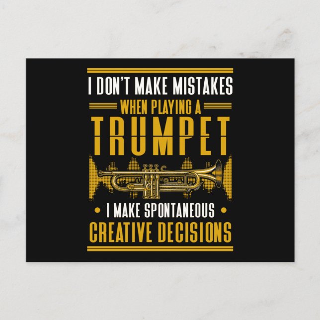 Trumpet Player Humor Jazz Music Postkarte (Vorderseite)