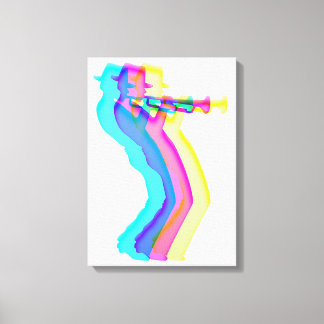 Trumpet Player Jazz Music Canvas Print Leinwanddruck