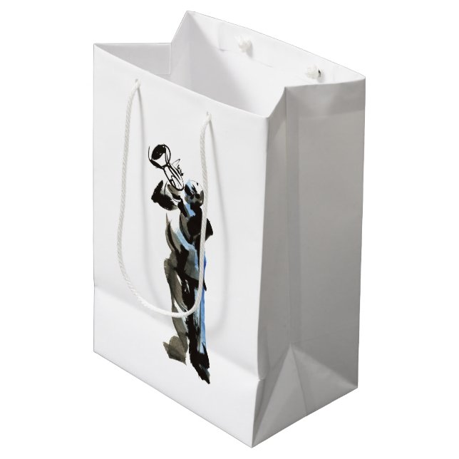 Trumpet Player Mittlere Geschenktüte (Vorderseite Schrägansicht)