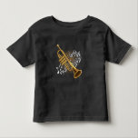 Trumpet Player Musical Notes Jazz Music Art Kleinkind T-shirt<br><div class="desc">Marching Band Music Instrument Geschenk für Musiker. Trumpet Player Musical Notes Jazz Music Art.</div>
