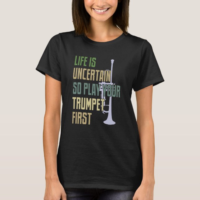 Trumpet Player Retro Style T-Shirt (Vorderseite)