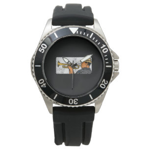 Trumpet Player Retro Trumpet Jazzmusik Armbanduhr