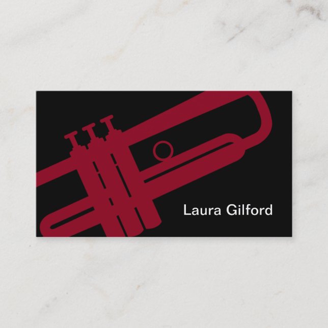 Trumpet Player Teacher Studio Music Musician Visitenkarte (Vorderseite)