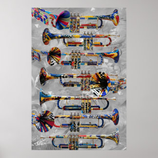Trumpet Poster Colorful Trumped Wine Club