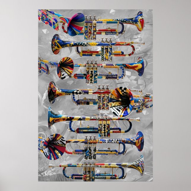 Trumpet Poster Colorful Trumped Wine Club (Vorne)