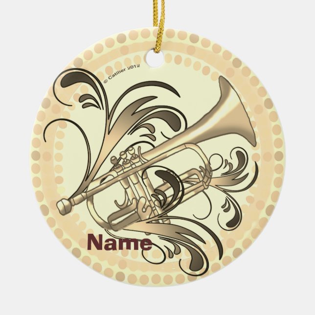 Trumpet Rhythm  Keramik Ornament (Vorne)