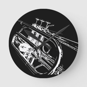 Trumpet Runde Wanduhr