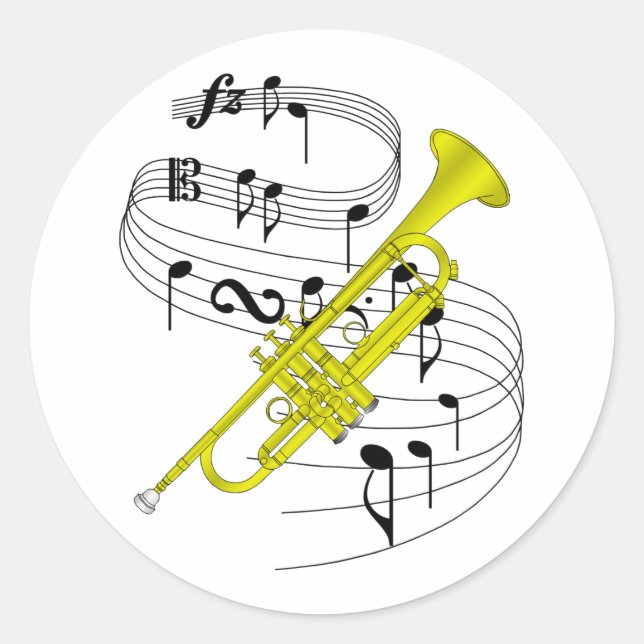 Trumpet Runder Aufkleber (Vorderseite)