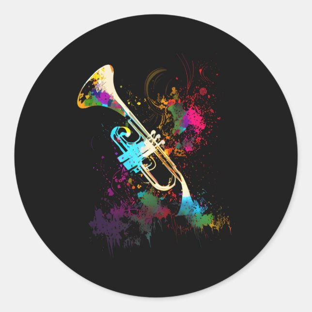 Trumpet Runder Aufkleber (Vorderseite)