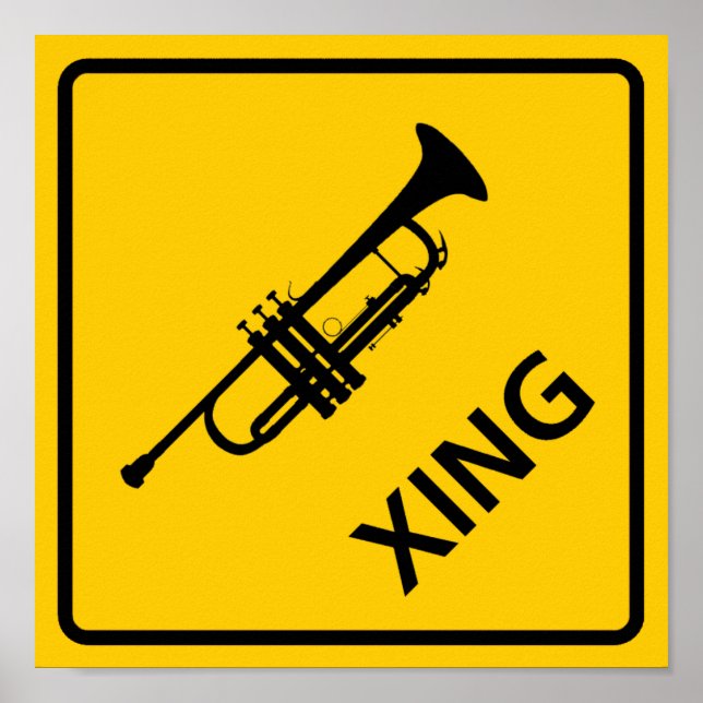 Trumpet-Schnellstraßennzeichen Poster (Vorne)