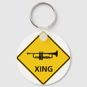 Trumpet-Schnellstraßennzeichen Schlüsselanhänger