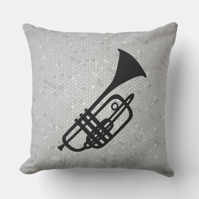 Trumpet Silhouette Kissen (Vorderseite)