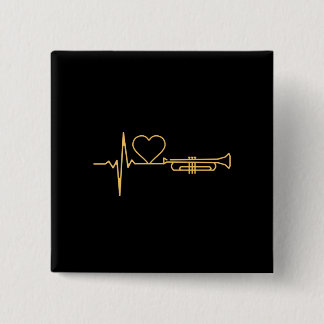 Trumpet - Trumpet-Herzschlaggeschenk Button