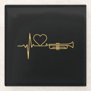 Trumpet - Trumpet-Herzschlaggeschenk Glasuntersetzer