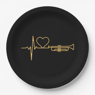 Trumpet - Trumpet-Herzschlaggeschenk Pappteller