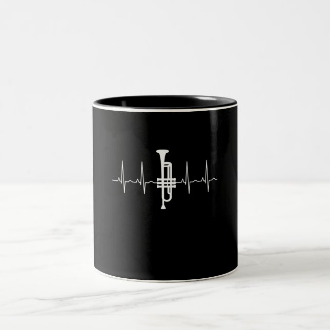 Trumpet - Trumpet-Herzschlaggeschenk Zweifarbige Tasse (Mittel)