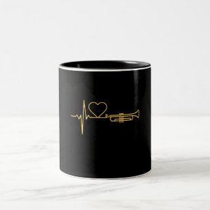 Trumpet - Trumpet-Herzschlaggeschenk Zweifarbige Tasse