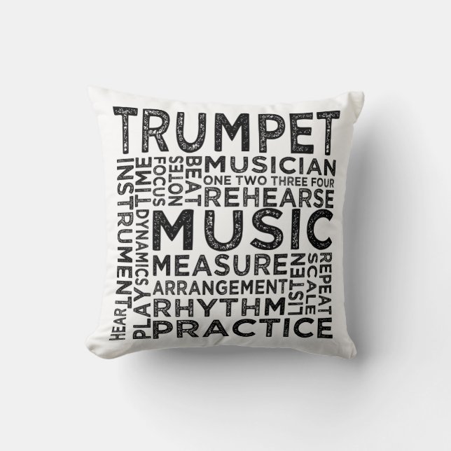 Trumpet Typografie Kissen (Vorderseite)