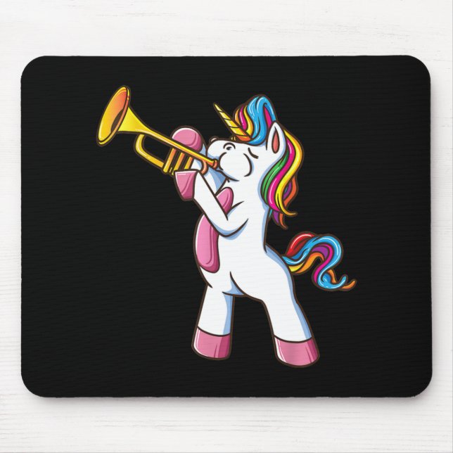Trumpet Unicorn Marching Band And Jazz Player Gift Mousepad (Vorne)