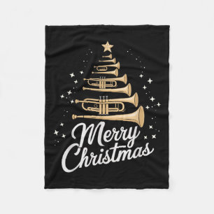 Trumpet Xmas Tree Trumpets Christmas Tree Merry Ch Fleecedecke