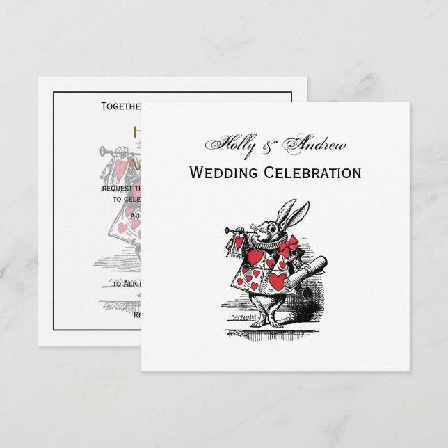 Trumpeter-Alice im Wunderland Einladung (Vorne/Hinten)