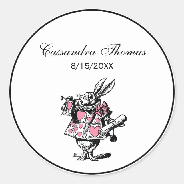 Trumpeter-Alice im Wunderland P Runder Aufkleber (Vorderseite)