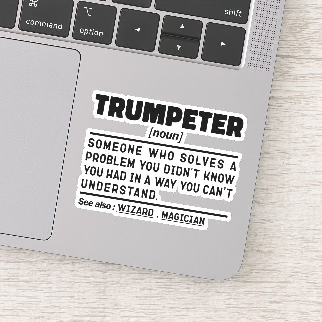 Trumpeter Noun Definition Trumpet Player Geburtsta Aufkleber (Detail)
