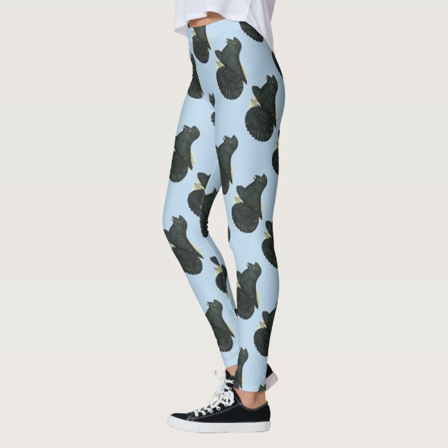 Trumpeter Pigeon Black Leggings (Links)