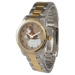 Trumpeter Pigeon Red Baldhead Armbanduhr