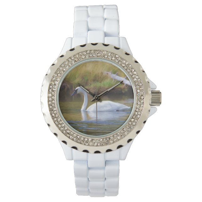 Trumpeter Swan Armbanduhr (Vorderseite)
