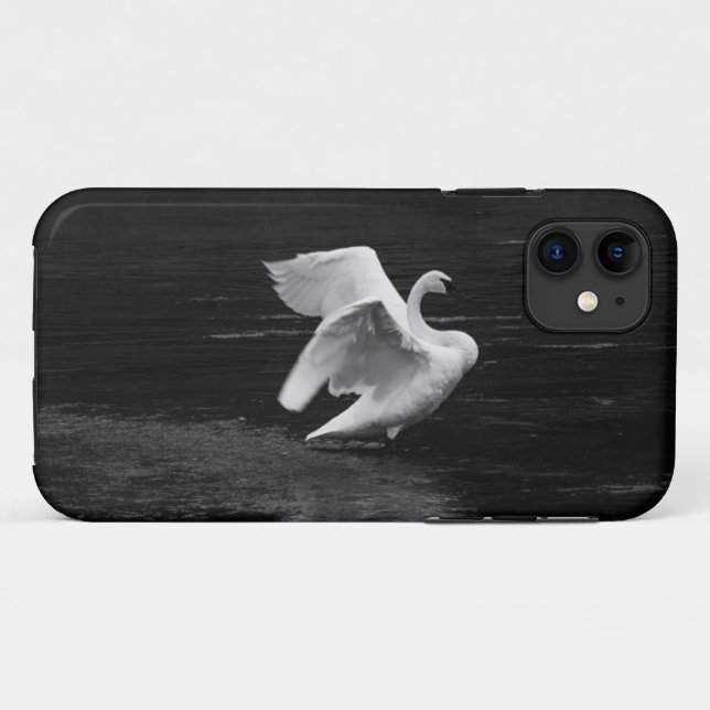 Trumpeter Swan b/w Case-Mate iPhone Hülle (Rückseite (Horizontal))