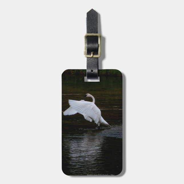 Trumpeter Swan Gepäckanhänger (Vorderseite vertikal)
