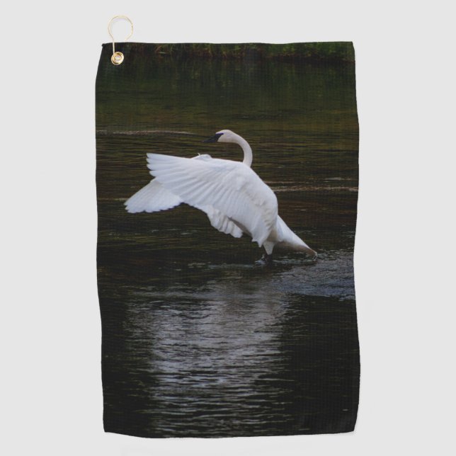 Trumpeter Swan Golfhandtuch (Vorderseite)