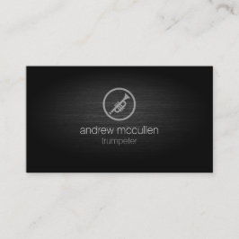 Trumpeter Trumpet Icon Brushed Metal Music Visitenkarte