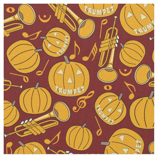 Trumpets Musiknote Pumpkins Stoff (Nahaufnahme)