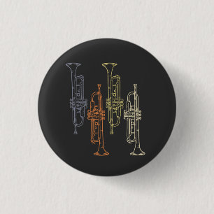 Trumpets Vintag Button