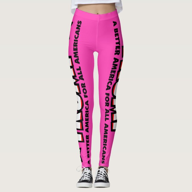 Trumpf! Ein besseres Amerika für alle! ROSA Leggings (Vorderseite)