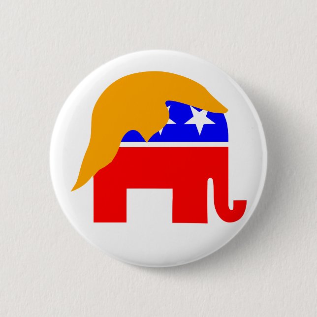 Trumpf-Elefant Button (Vorderseite)