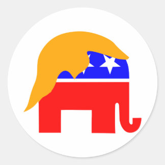 Trumpf-Elefant Runder Aufkleber