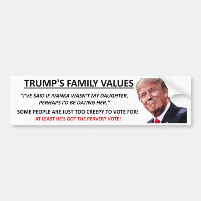 Trumpf-Familienwerte Autoaufkleber (Vorne)