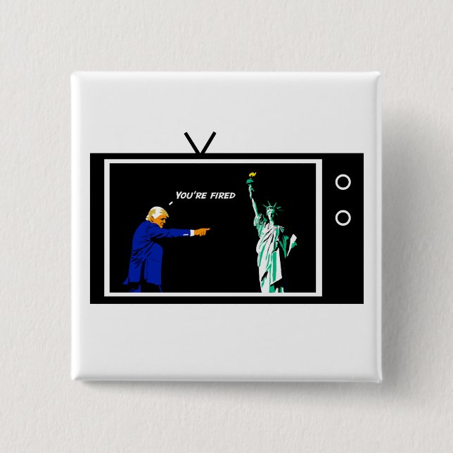 Trumpf feuert Dame Liberty Pin Button (Vorderseite)