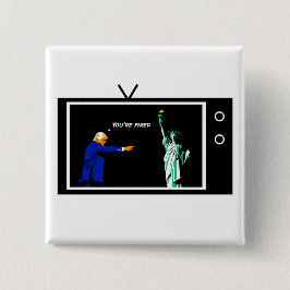 Trumpf feuert Dame Liberty Pin Button