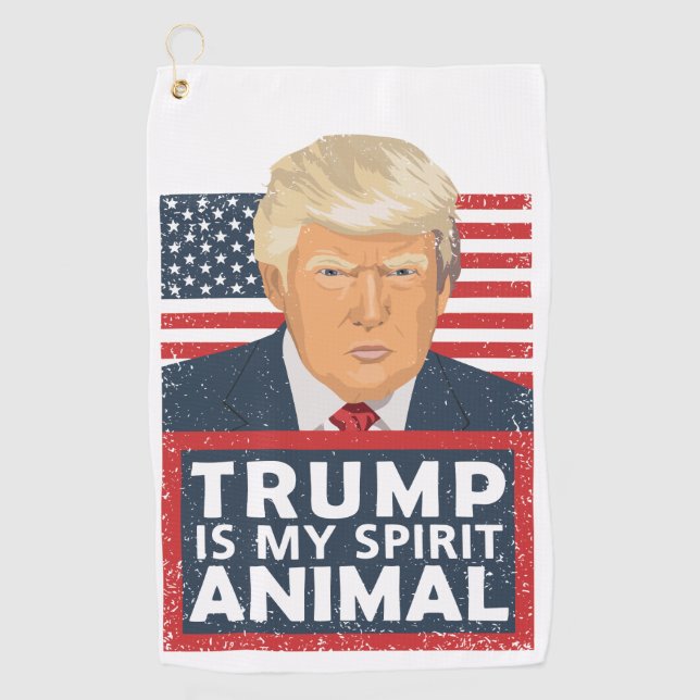 Trumpf ist mein lustiges Geist-Tier Golfhandtuch (Vorderseite)