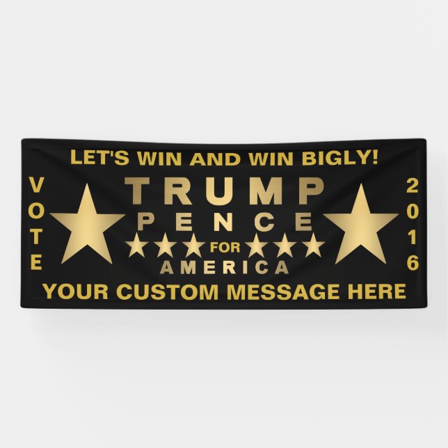 Trumpf-Pennys-Goldtone Gewinn Bigly Banner (Horizontal)