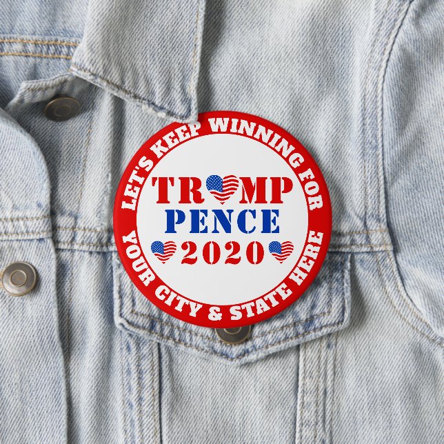 Trumpf-Pennys-Wahl 2020 USA lässt das Gewinnen Button (Beispiel)
