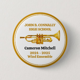Trumpf Player High School Band Gold Personalisiert Button
