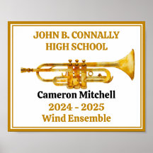 Trumpf Player High School Band Gold Personalisiert