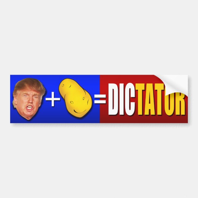 Trumpf plus Kartoffel entspricht Diktator Autoaufkleber (Vorne)