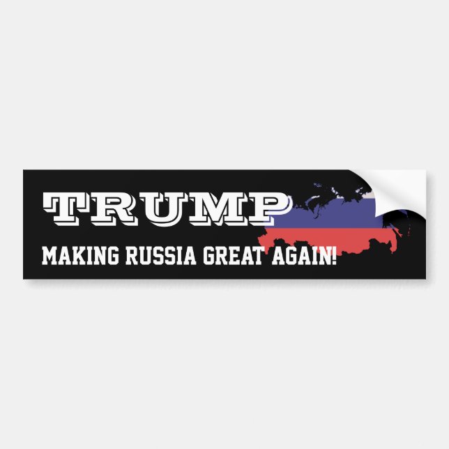 "Trumpf. Russland groß wieder machen! " Autoaufkleber (Vorne)